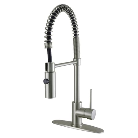 Gourmetier LS8778NYL New York Single-Handle Pre-Rinse Kitchen Faucet, Brushed Nkl LS8778NYL